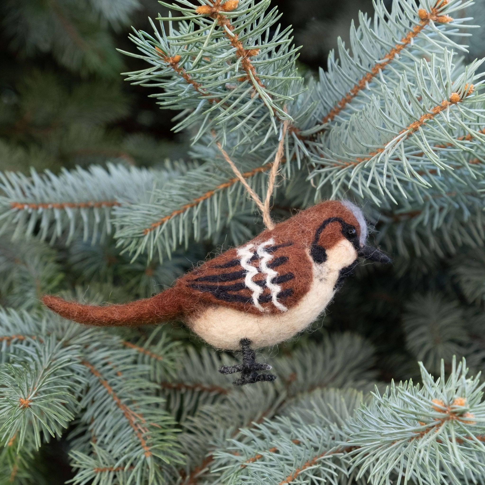 Ornament - Felt Bird - Sparrow - The Winding Road - 81394472 - Sugar River Shoppe - 