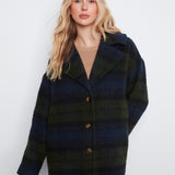 Plaid Wool Blend Jacket - Twilight