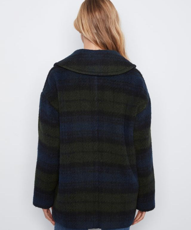 Plaid Wool Blend Jacket