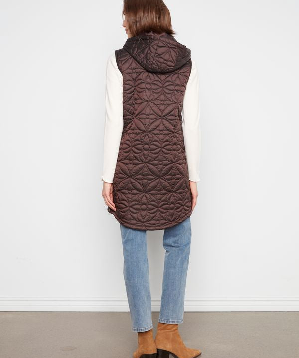 Long Hooded Puffer Vest