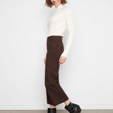 Printed Cropped Wide Leg Twill Pants