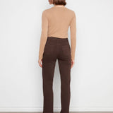 Straight Leg Colored Twill Pants with Elastic Inside Waist