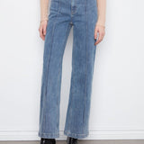Wide Leg Jeans with Front Seam Detail