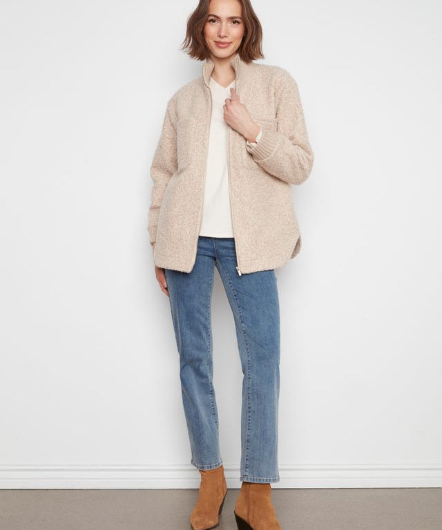 Bouclé Zip Up Jacket