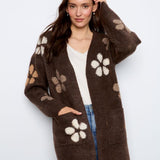 Flower Boucle Long Sleeve Cardigan