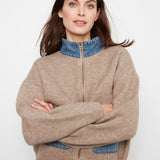 Denim Detail Sweater Jacket