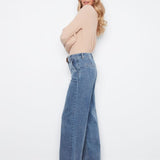 Wide Leg Jeans with Removable Belt