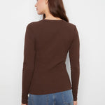 Tencel Rib Long Sleeve Crew Neck - Truffle