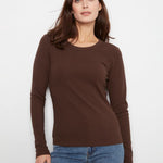 Tencel Rib Long Sleeve Crew Neck - Truffle