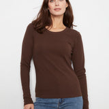 Tencel Rib Long Sleeve Crew Neck - Truffle