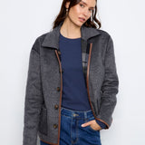 Reversible Plaid Jacket with Leather