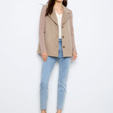 Wool Blend Jacket with Rib Sleeve