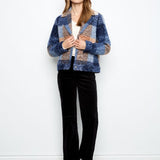 Plaid Boucle Knit Short Coat
