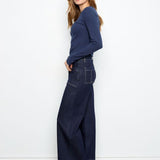 Wide Leg Button Front Pants with Patch Pockets