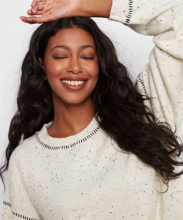 Contrast Whipstitch Sweater
