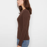Tencel Rib Long Sleeve Crew Neck - Truffle