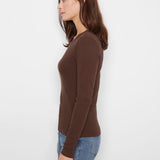 Tencel Rib Long Sleeve Crew Neck - Truffle
