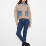 Denim Detail Sweater Jacket