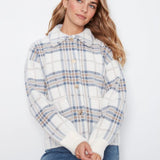 Short Plaid Knit Jacket