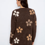 Flower Boucle Long Sleeve Cardigan