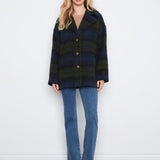 Plaid Wool Blend Jacket