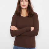Tencel Rib Long Sleeve Crew Neck - Truffle