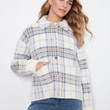 Short Plaid Knit Jacket