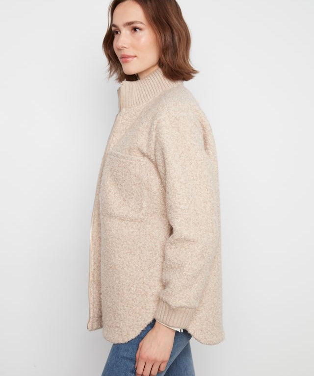 Bouclé Zip Up Jacket