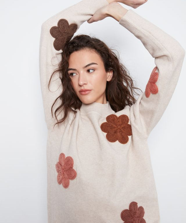 Floral Applique Sweater