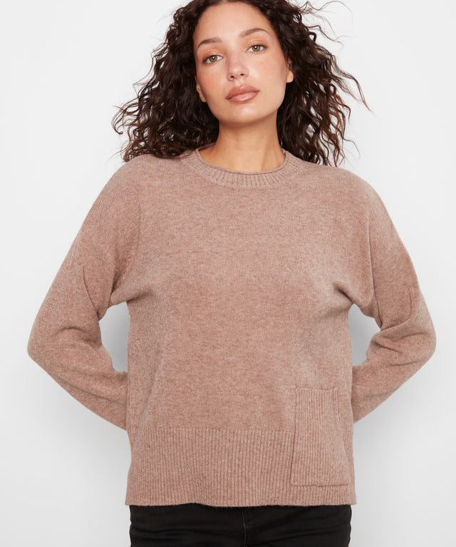 Patch Pocket Crew Neck Sweater
