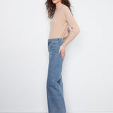 Wide Leg Jeans with Front Seam Detail