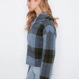 Plaid Zip-Up Cardigan
