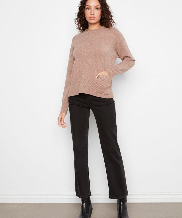 Patch Pocket Crew Neck Sweater