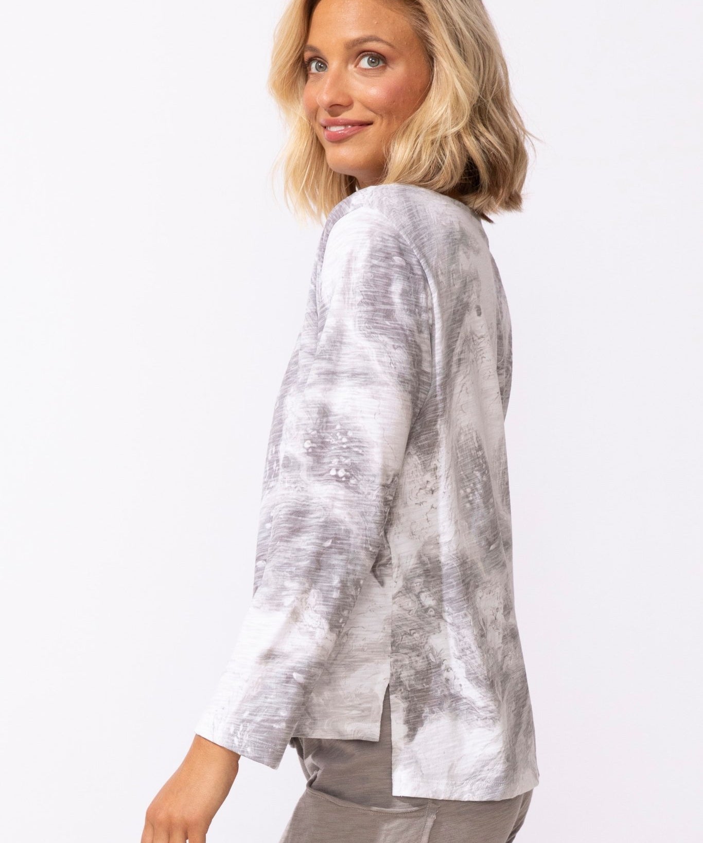 Peruvian Cotton Ocean Marble Hi - Lo Tee - Habitat - 194451649342 - Sugar River Shoppe - 