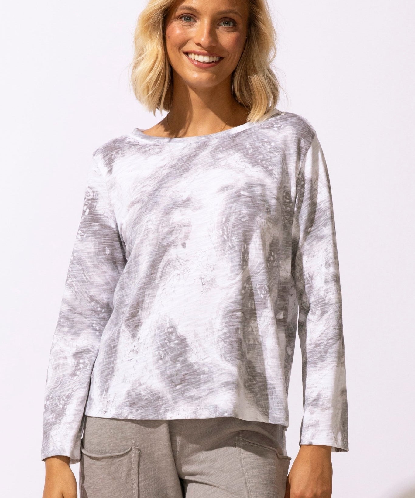 Peruvian Cotton Ocean Marble Hi - Lo Tee - Habitat - 194451649342 - Sugar River Shoppe - 