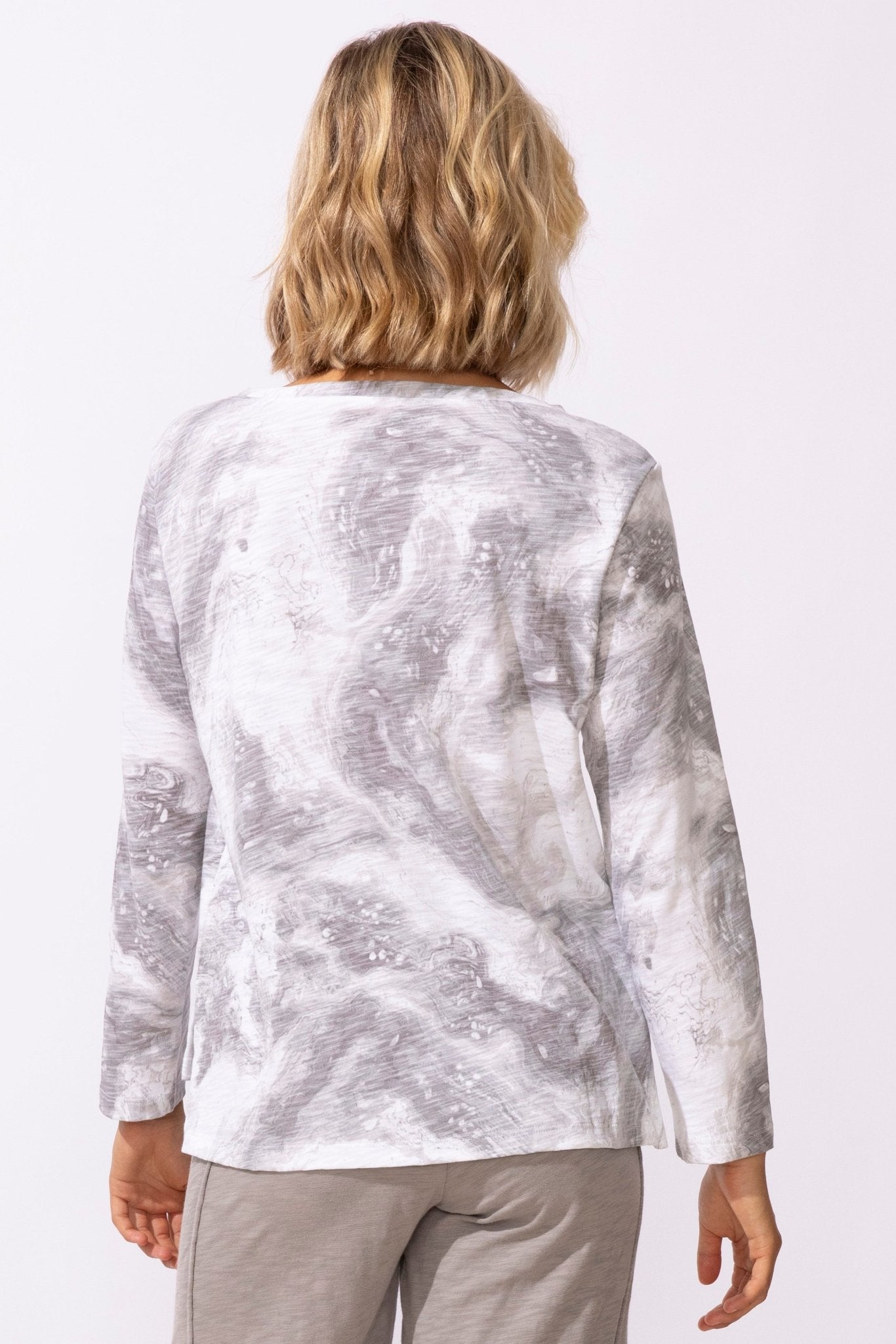 Peruvian Cotton Ocean Marble Hi - Lo Tee - Habitat - 194451649342 - Sugar River Shoppe - 