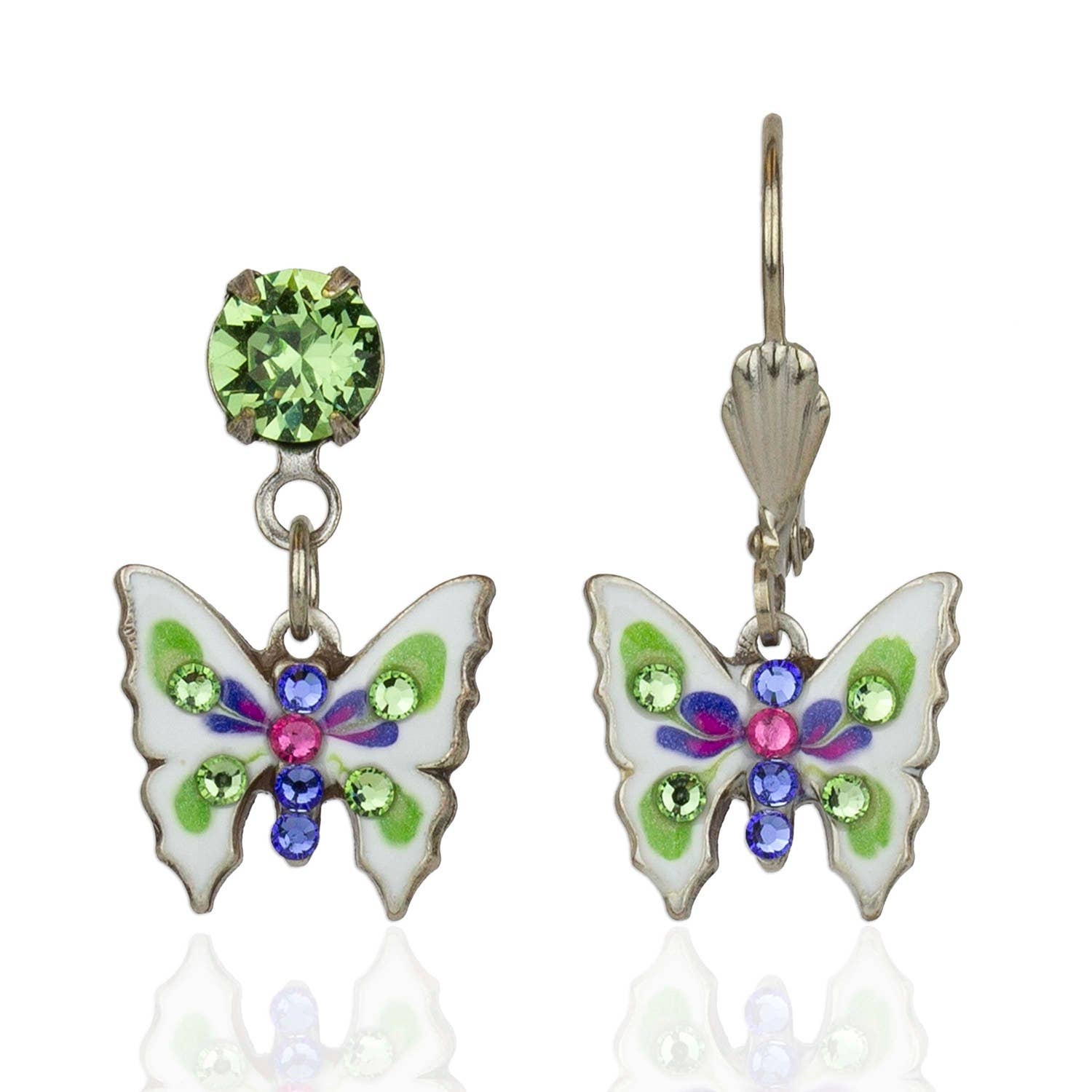 Pieris Crystal Jill's Garden Butterfly Earrings - Anne Koplik Designs, Inc. - 92815400 - Sugar River Shoppe - 