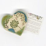 Pottery Dish Bowl - Heart Large Pressed Flowers - Walton Clay Studio - 49090600 - Sugar River Shoppe - 