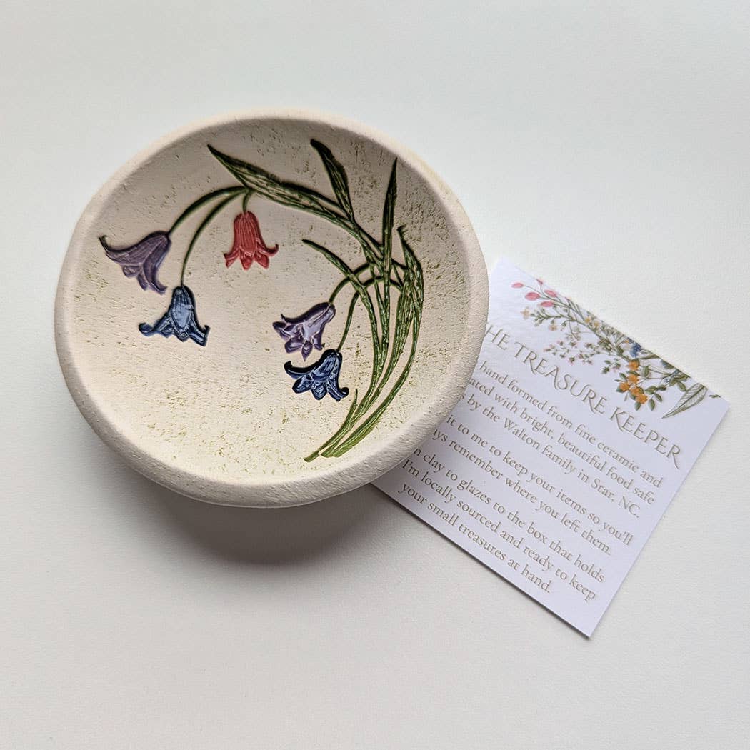 Pottery Dish Bowl - Lilies - Walton Clay Studio - 49287208 - Sugar River Shoppe - 