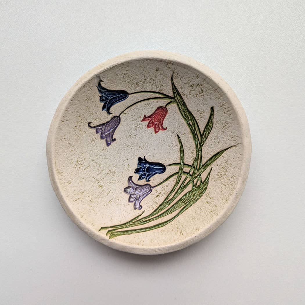 Pottery Dish Bowl - Lilies - Walton Clay Studio - 49287208 - Sugar River Shoppe - 
