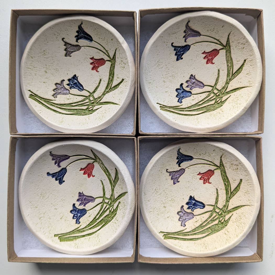 Pottery Dish Bowl - Lilies - Walton Clay Studio - 49287208 - Sugar River Shoppe - 