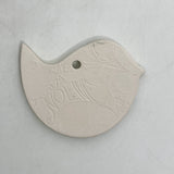 Pottery Ornament - Bird (Pressed Flowers) - Walton Clay Studio - 49451048 - Sugar River Shoppe - 