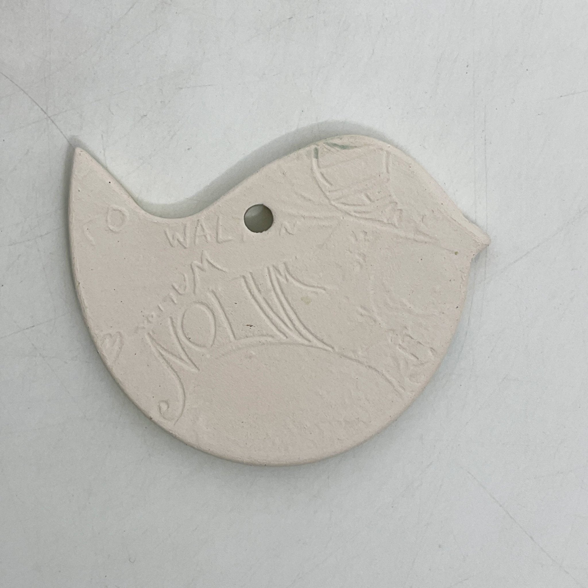 Pottery Ornament - Bird (Pressed Flowers) - Walton Clay Studio - 49451048 - Sugar River Shoppe - 