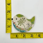 Pottery Ornament - Bird (Pressed Flowers) - Walton Clay Studio - 49451048 - Sugar River Shoppe - 