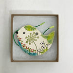 Pottery Ornament - Bird (Pressed Flowers) - Walton Clay Studio - 49451048 - Sugar River Shoppe - 