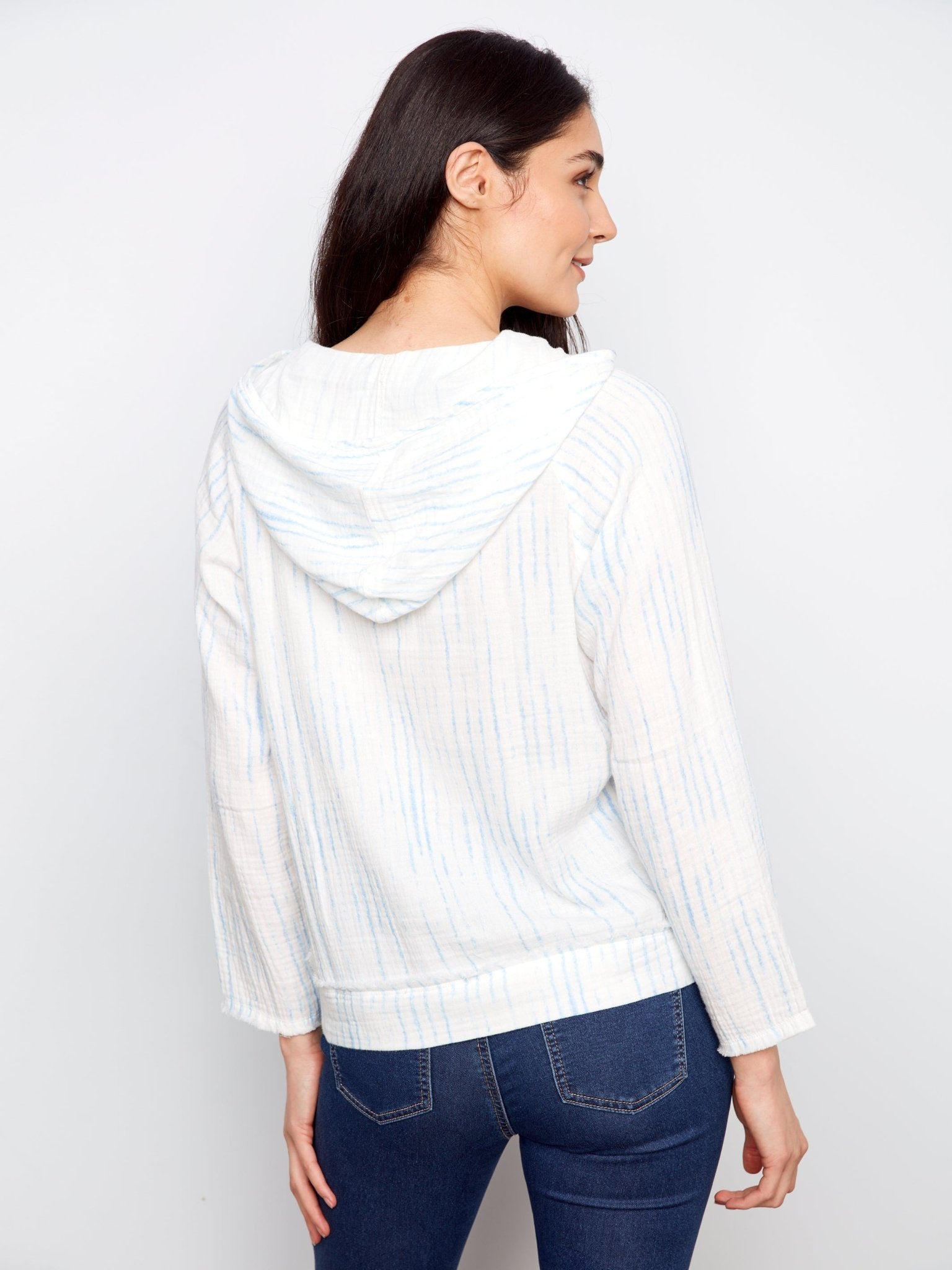 Printed Bubble Cotton Hoodie with Kangaroo Pocket - Charlie B - 690178756313 - Sugar River Shoppe - 