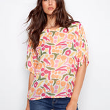 Printed Dolman Cotton Blouse - Charlie B - 690178768262 - Sugar River Shoppe - 