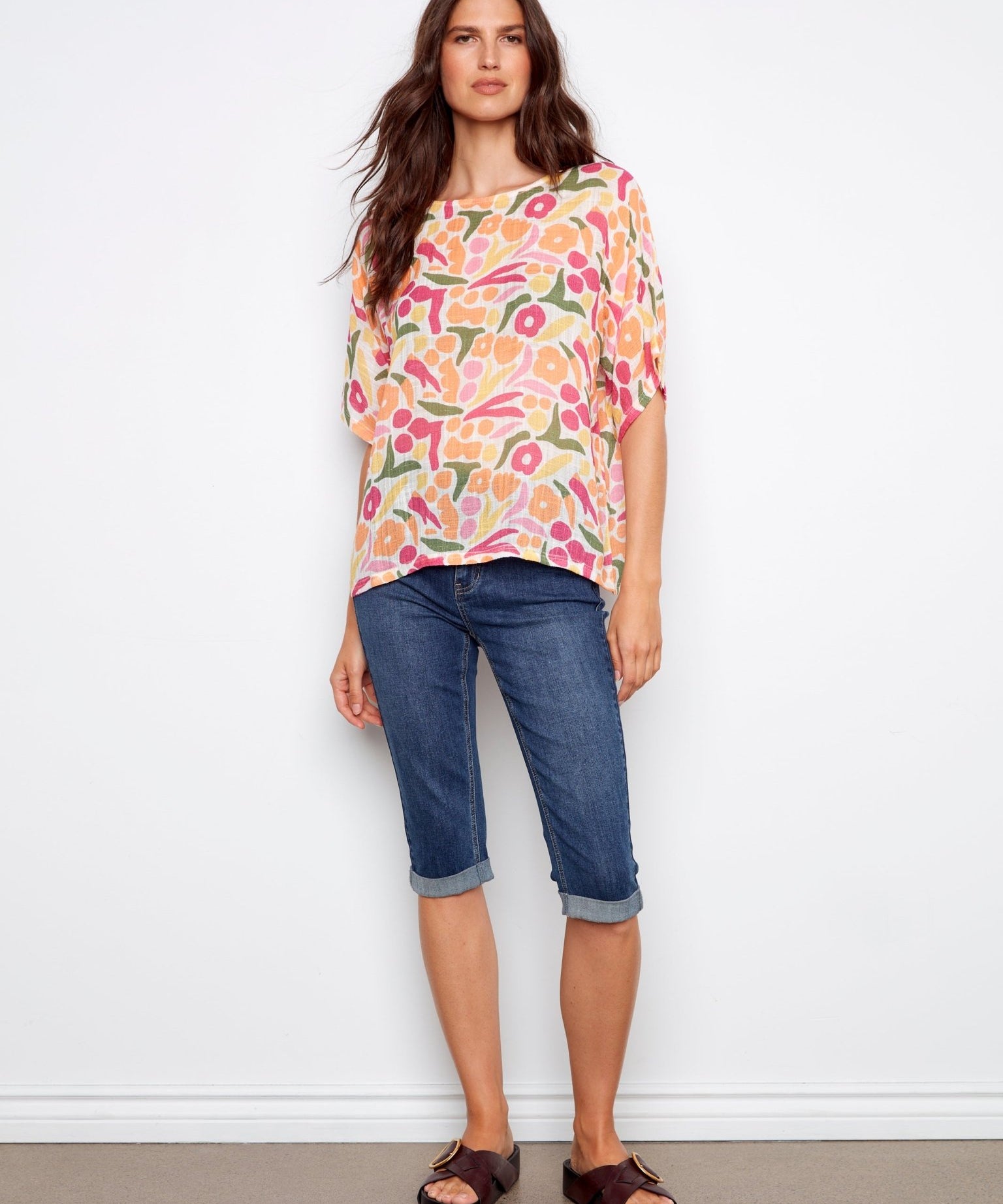 Printed Dolman Cotton Blouse - Charlie B - 690178768262 - Sugar River Shoppe - 