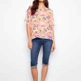 Printed Dolman Cotton Blouse - Charlie B - 690178768262 - Sugar River Shoppe - 