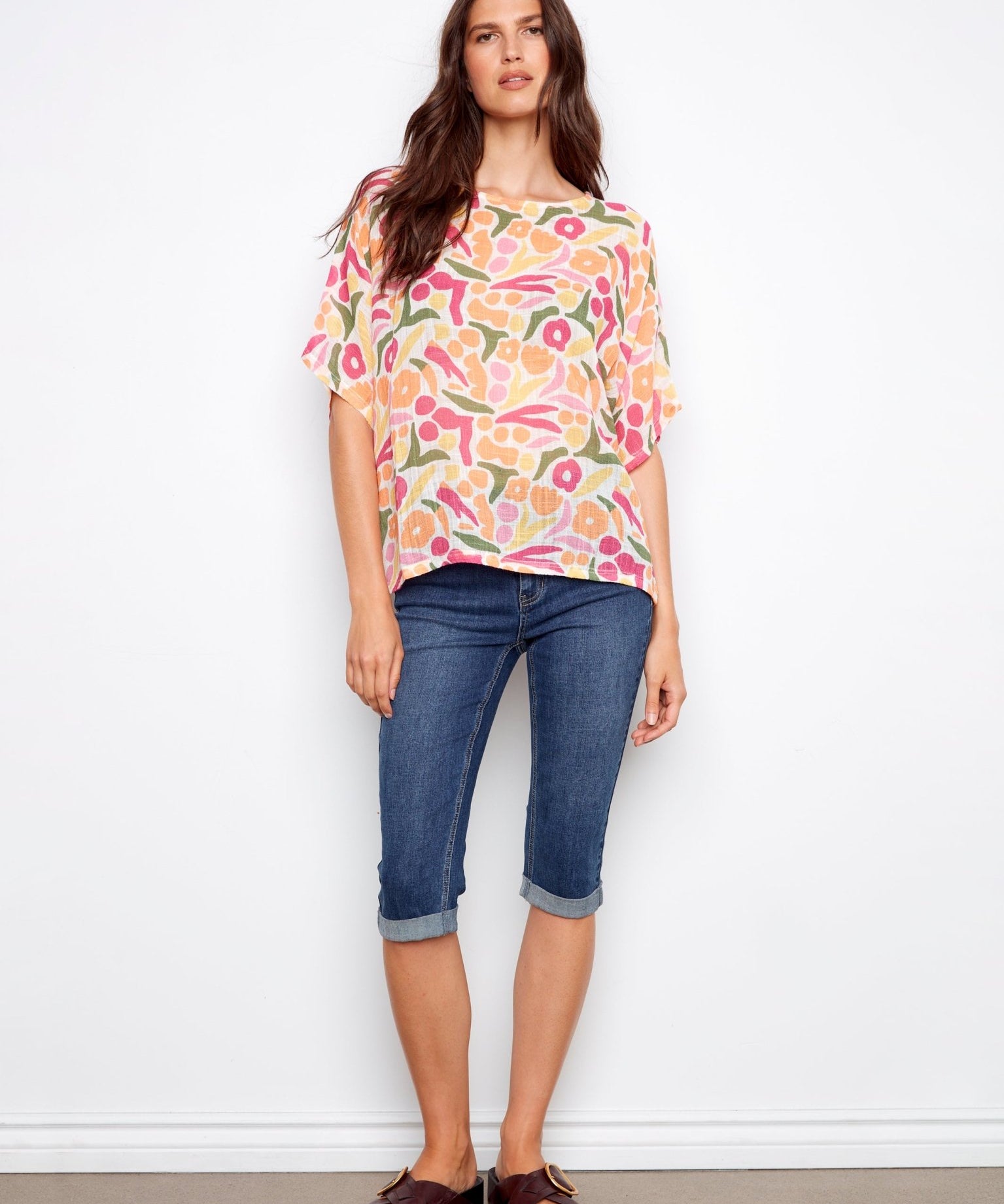 Printed Dolman Cotton Blouse - Charlie B - 690178768262 - Sugar River Shoppe - 